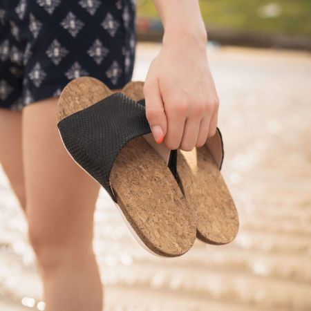 SUBER Orthotic Flip Flops, Black One-Strap