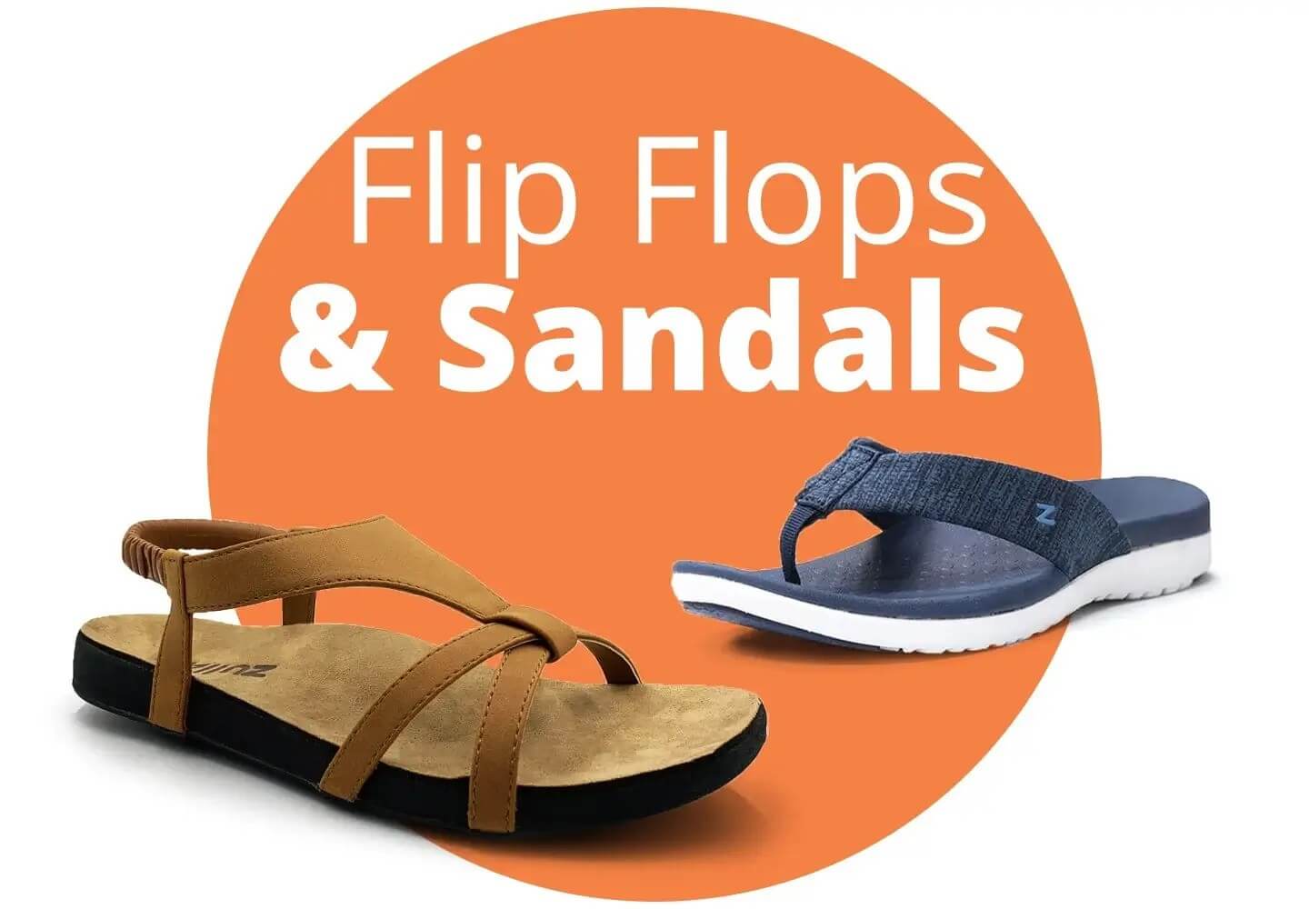 Arch support flip flops and sandals