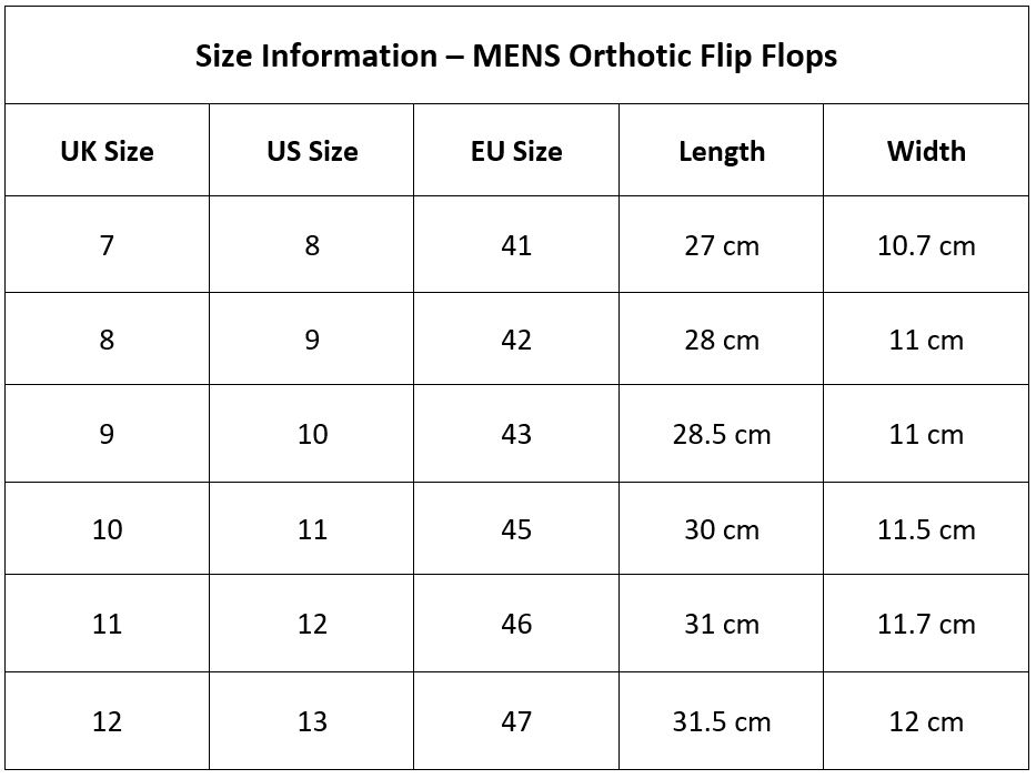 Mens Orthotic Flip Flops
